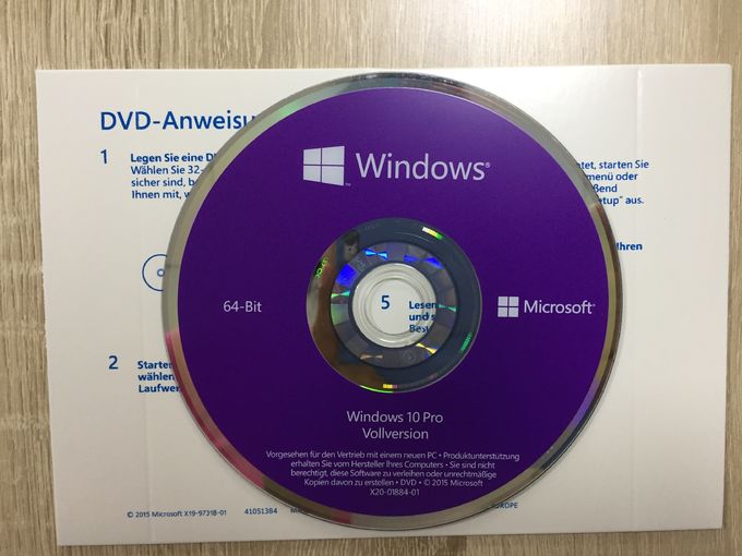 ドイツ人のWindows 10 64bit 1pk DSP DVDのプロOEM COAのステッカーのオンライン活発化