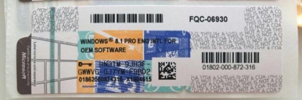 オペレーティング システム英国の小売り免許証のキーのマイクロソフト・ウインドウズ8.1の専門家OEMのパッケージの勝利8.1