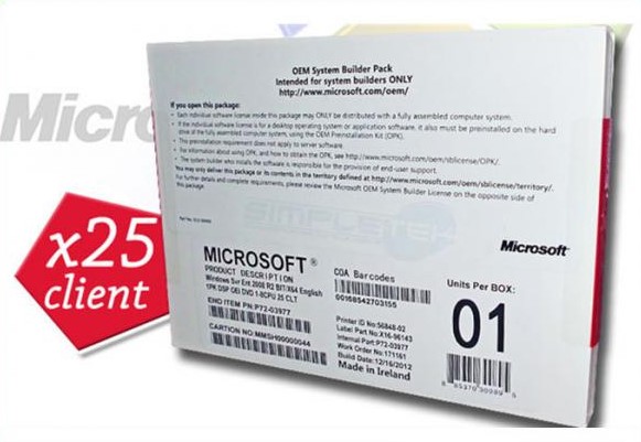 ベスト セラー25Clients本物の主免許証のWindowsサーバー2008 R2企業版8cpu Windowsサーバー2008年のDigiオンラインで