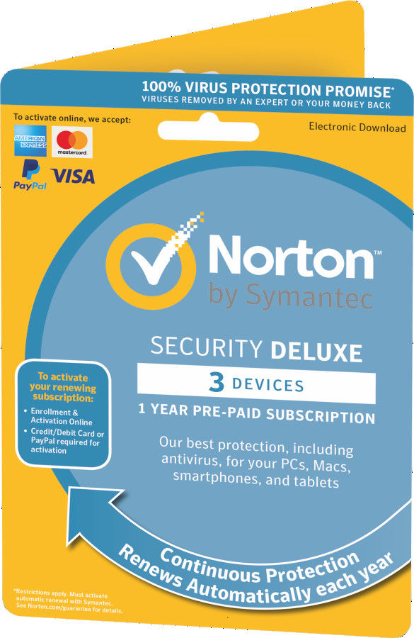 ダウンロードのコンピュータ・ソフトウェア システムNorton保証デラックスな1年3装置免許証のキーは絶食します